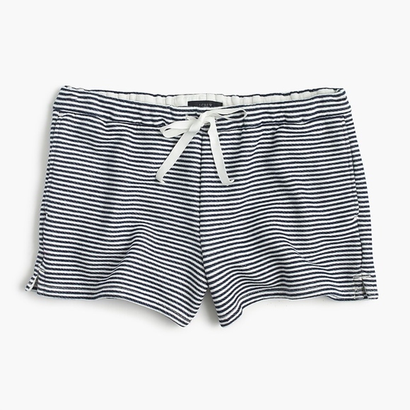 J. Crew Navy and White Striped Women's Shorts - Size Lg - Picture 1 of 2